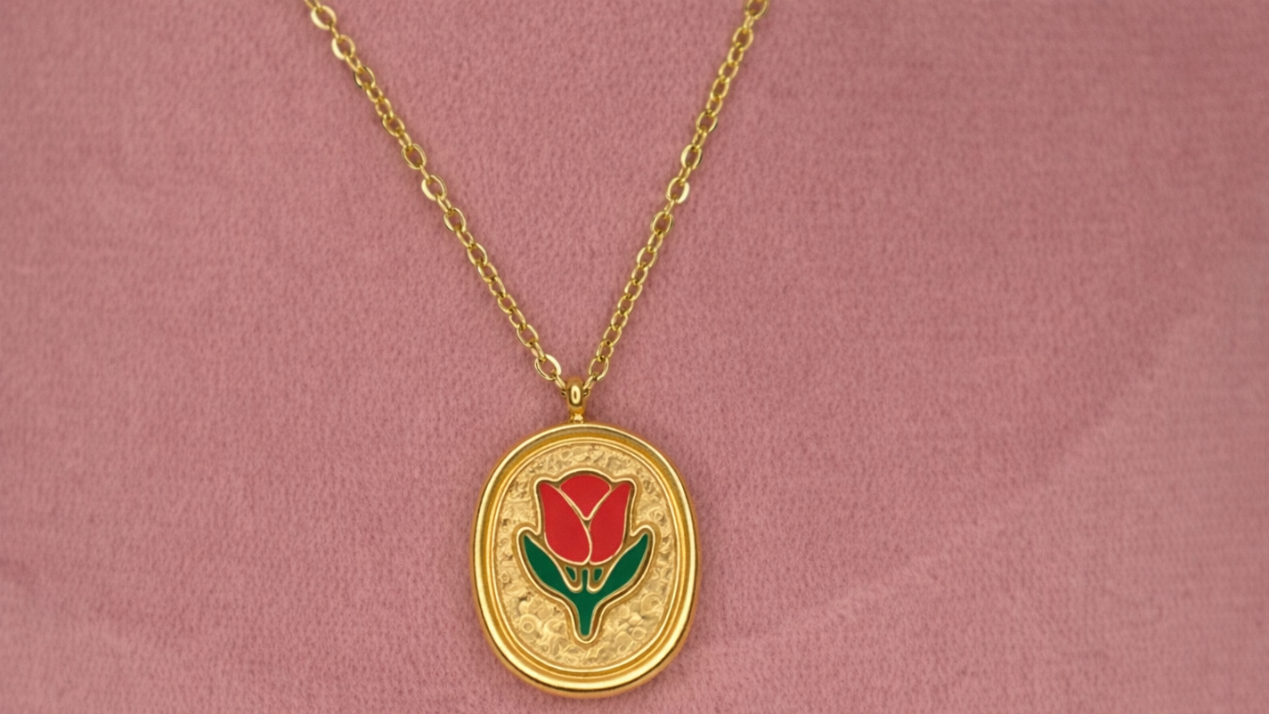 Golden Rose Necklace