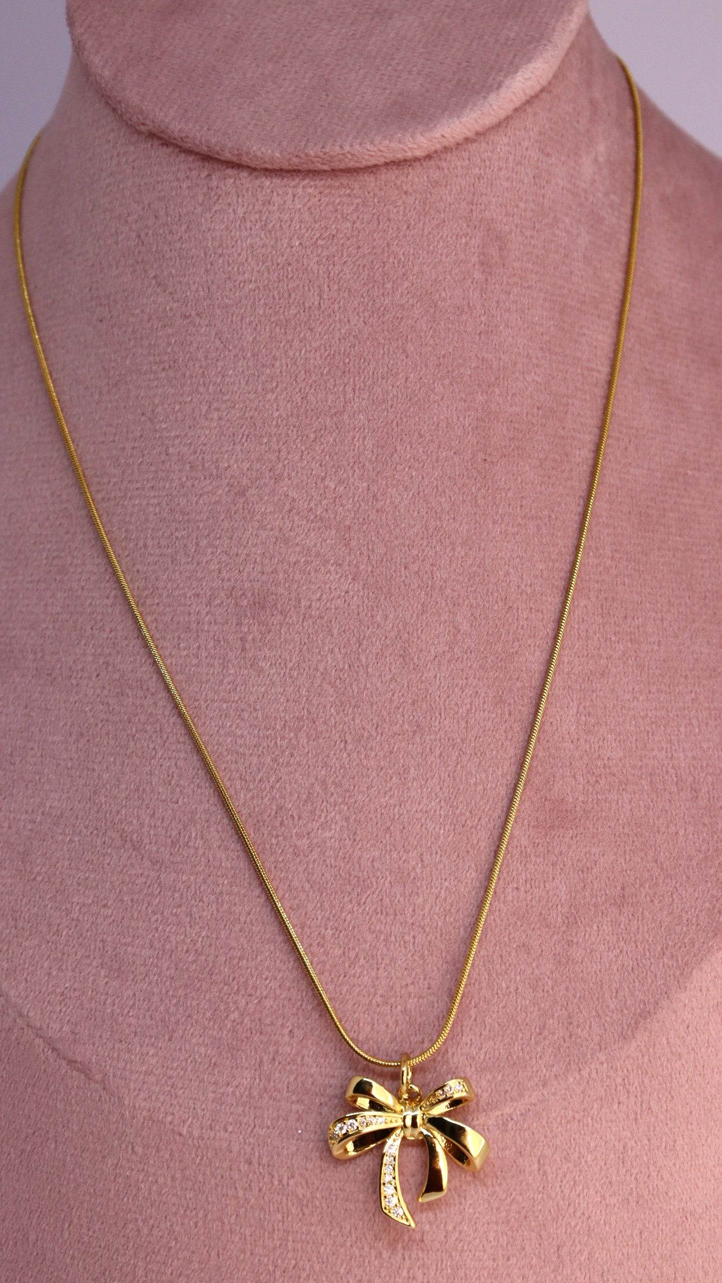 Gold Bow Necklace