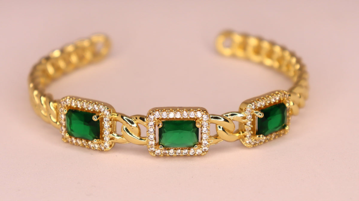 Verdant Glam Stack ( Set of 3 Bracelets )