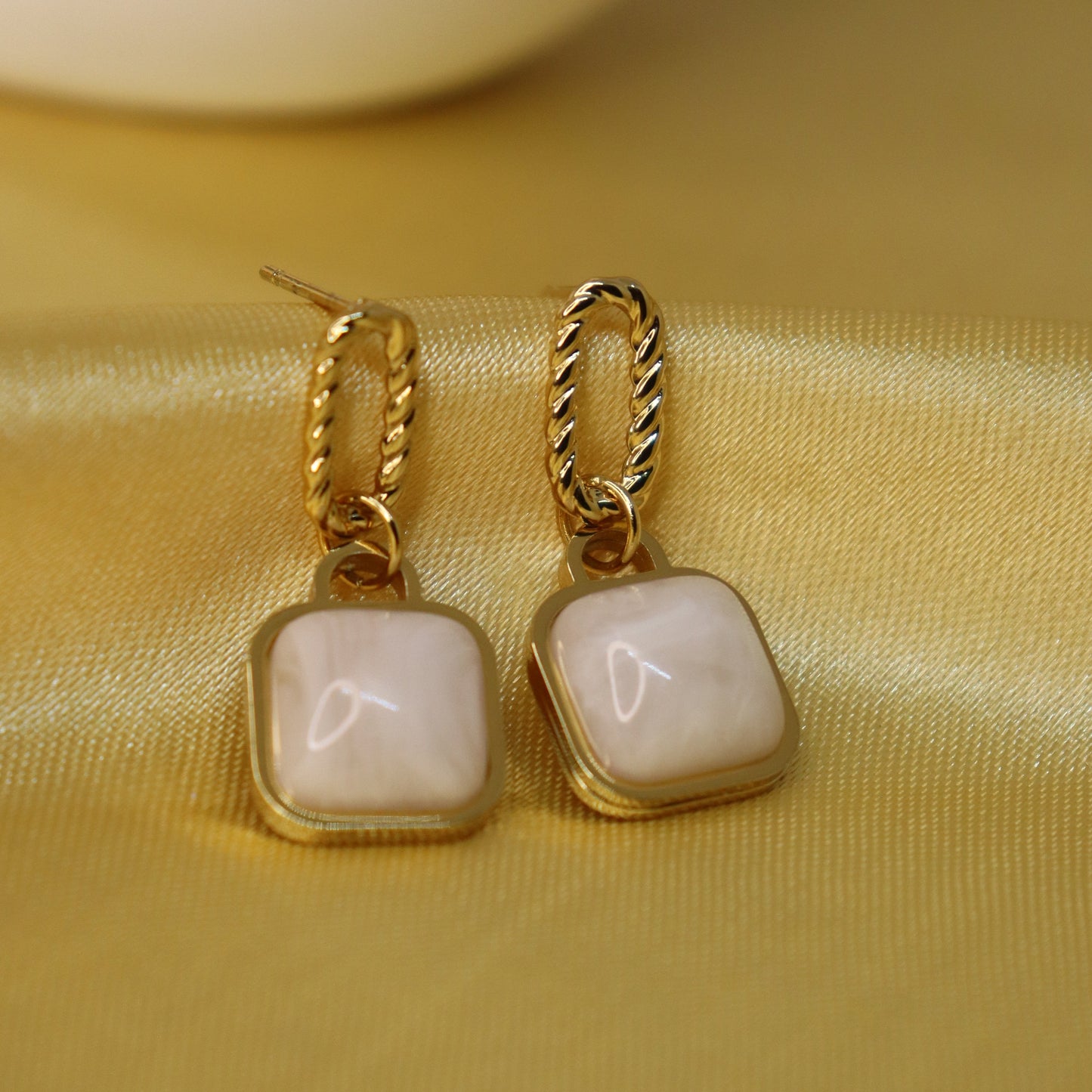 White Stone Earring