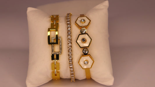 Ivory Luxe Stack ( Set of 3 Bracelets )