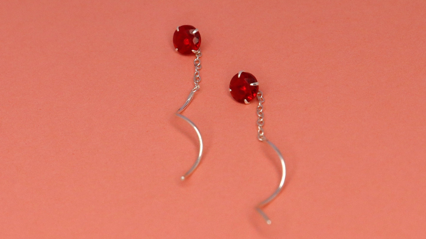 Crimson Wave Earring