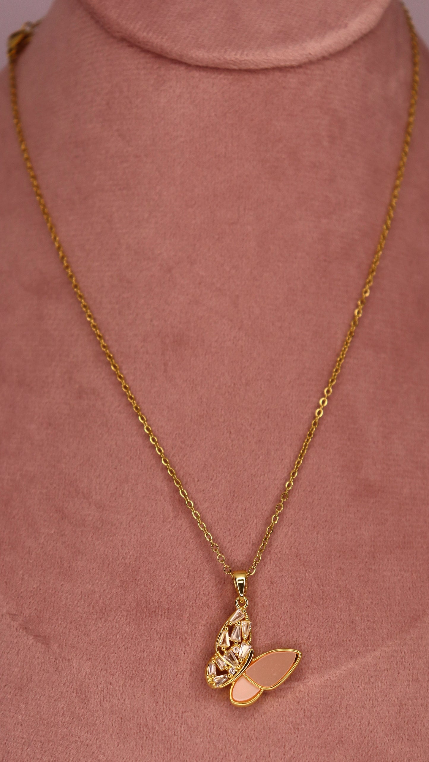Blush Butterfly Necklace