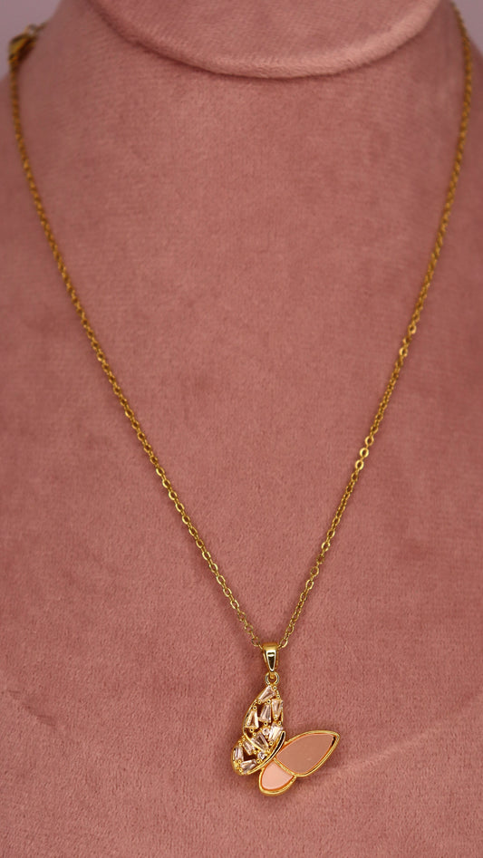 Blush Butterfly Necklace