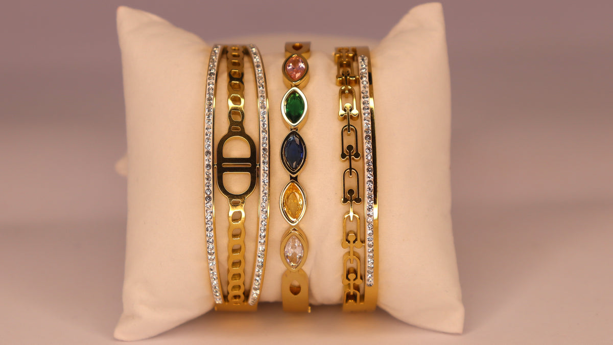 Prismatic Luxe Stack ( Set of 3 Bracelets )