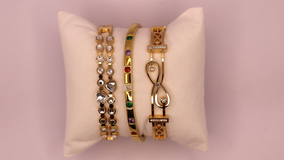 Rainbow Luxe Stack ( Set of 3 Bracelets )