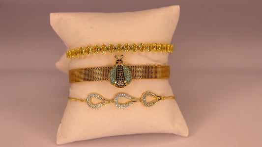 Jewel Beetle Stack ( Set of 3 bracelets )