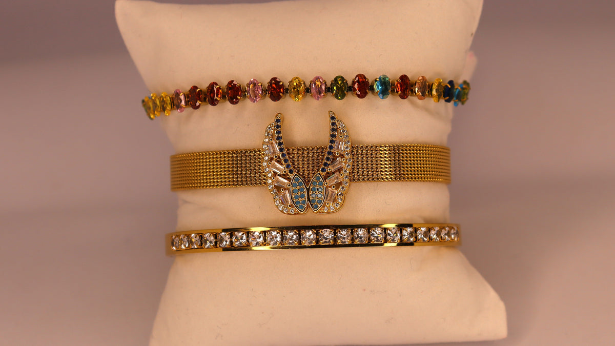 Butterfly Luxe Stack ( Set of 3 Bracelets )
