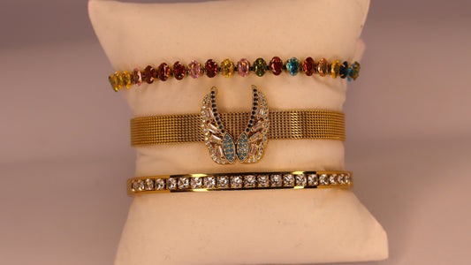 Butterfly Luxe Stack ( Set of 3 Bracelets )