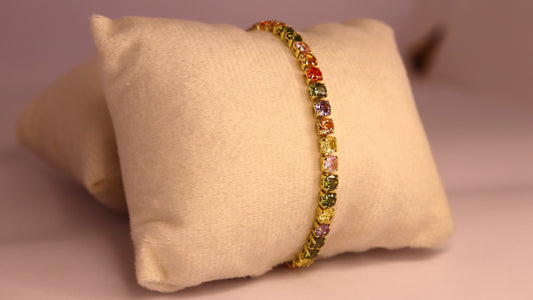Rainbow Elegance Tennis Bracelet