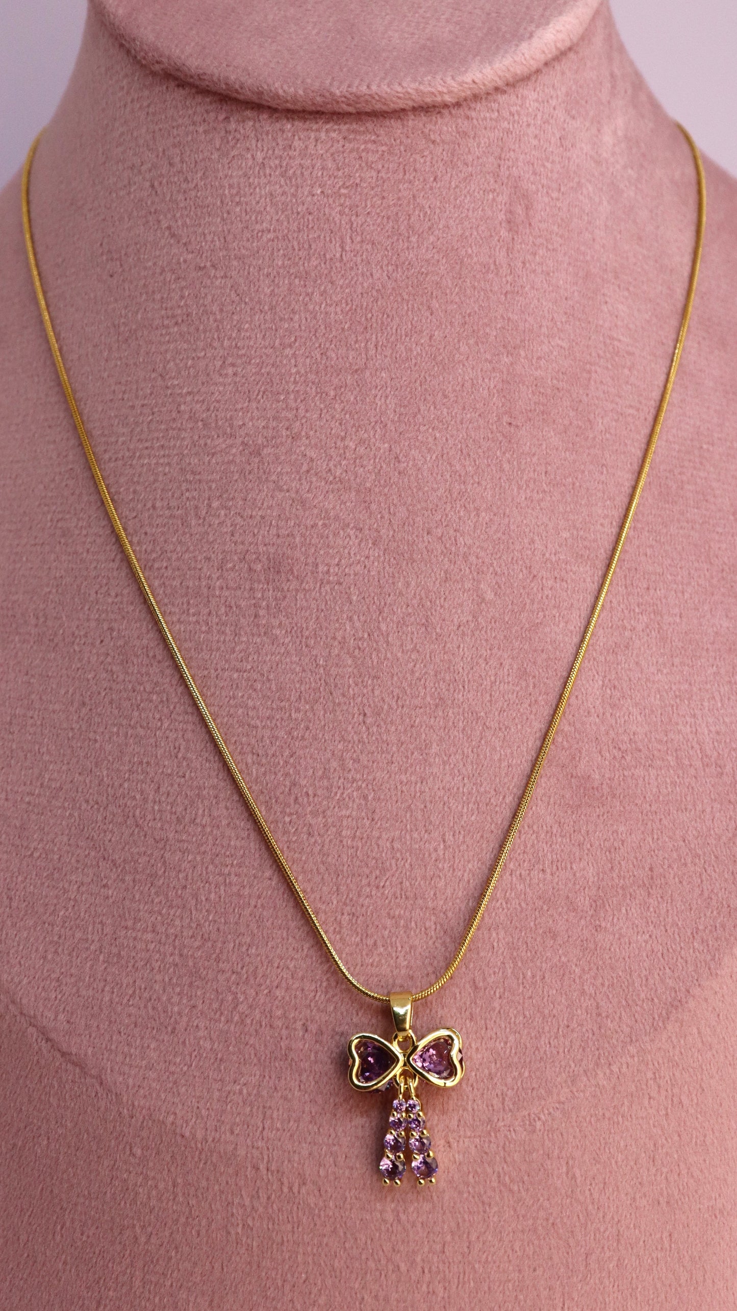 Lavender bow Necklace