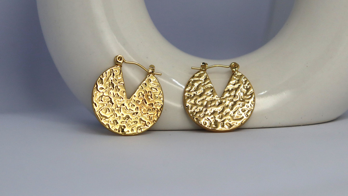 Gilded Moon Cut Earring