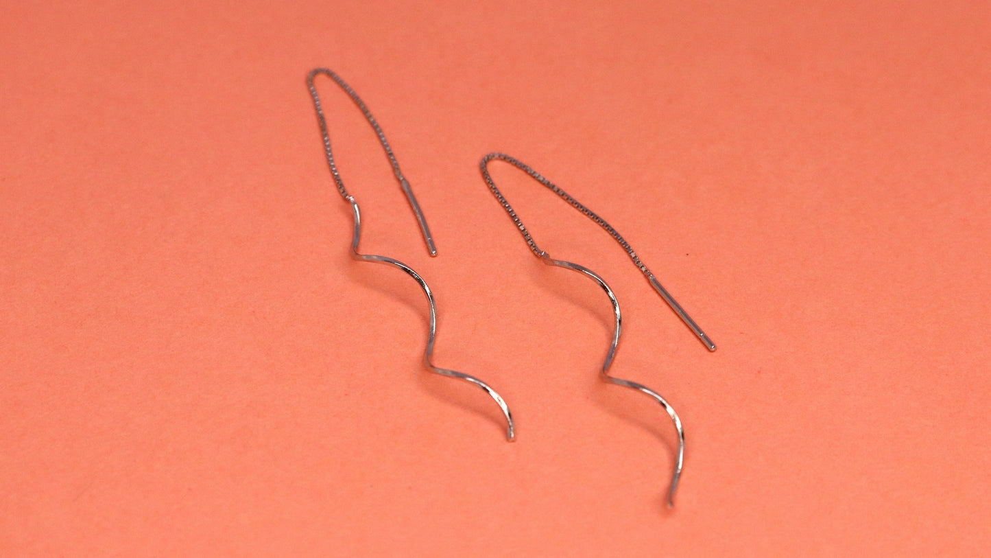 Silver Wave Earring