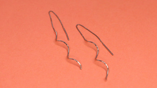 Silver Wave Earring