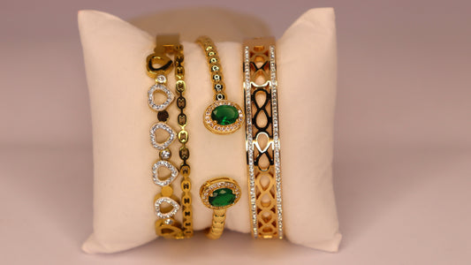 Emerald Royale Stack ( Set of 3 Bracelets )