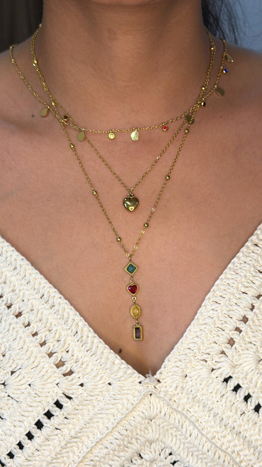 Jewel Cascade Necklace Stack (Set of 2 Necklaces)