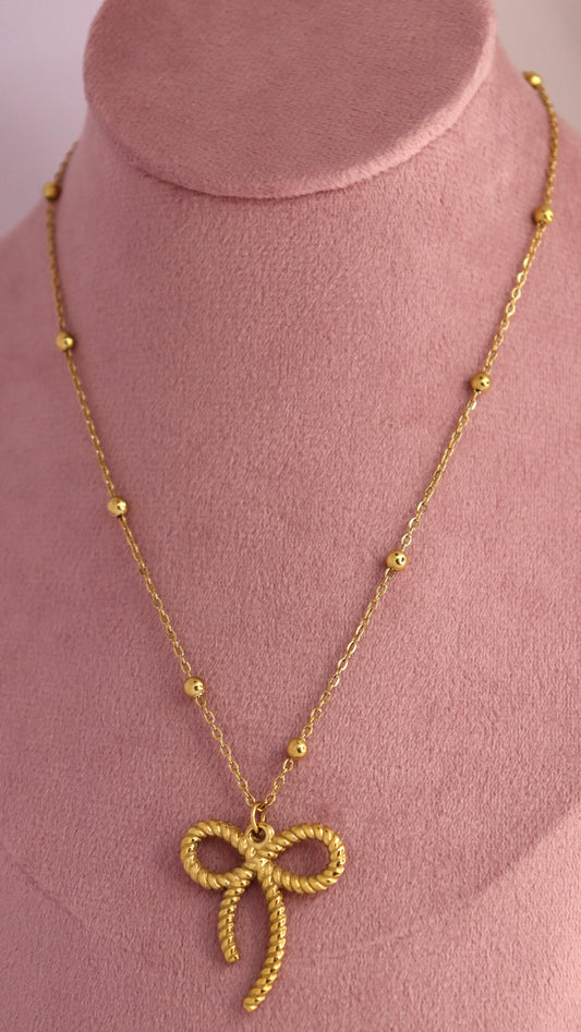 Golden Bow Necklace