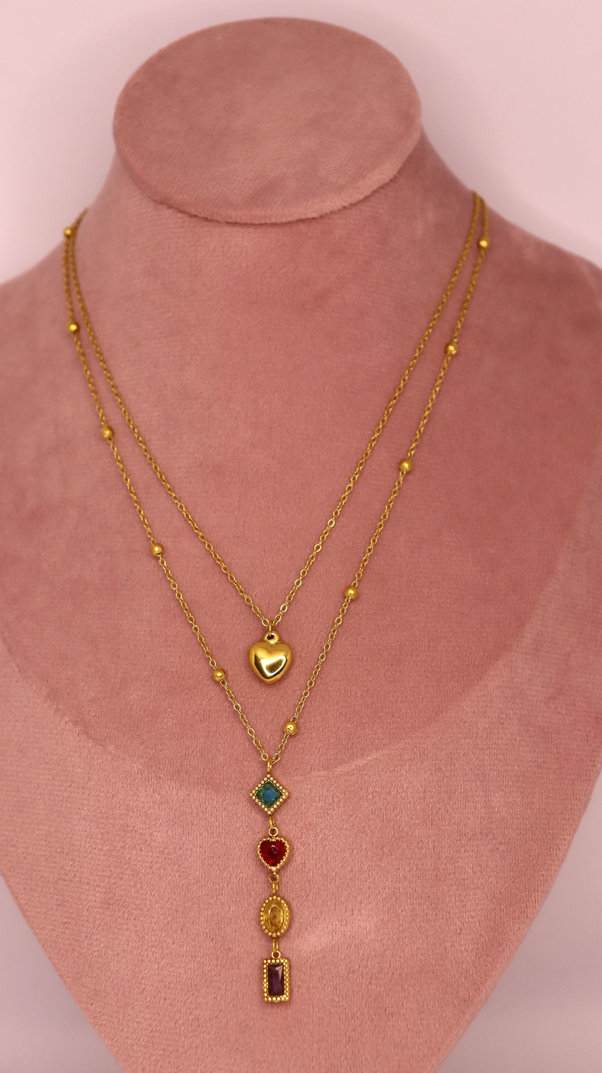 Jewel Cascade Necklace Stack (Set of 2 Necklaces)