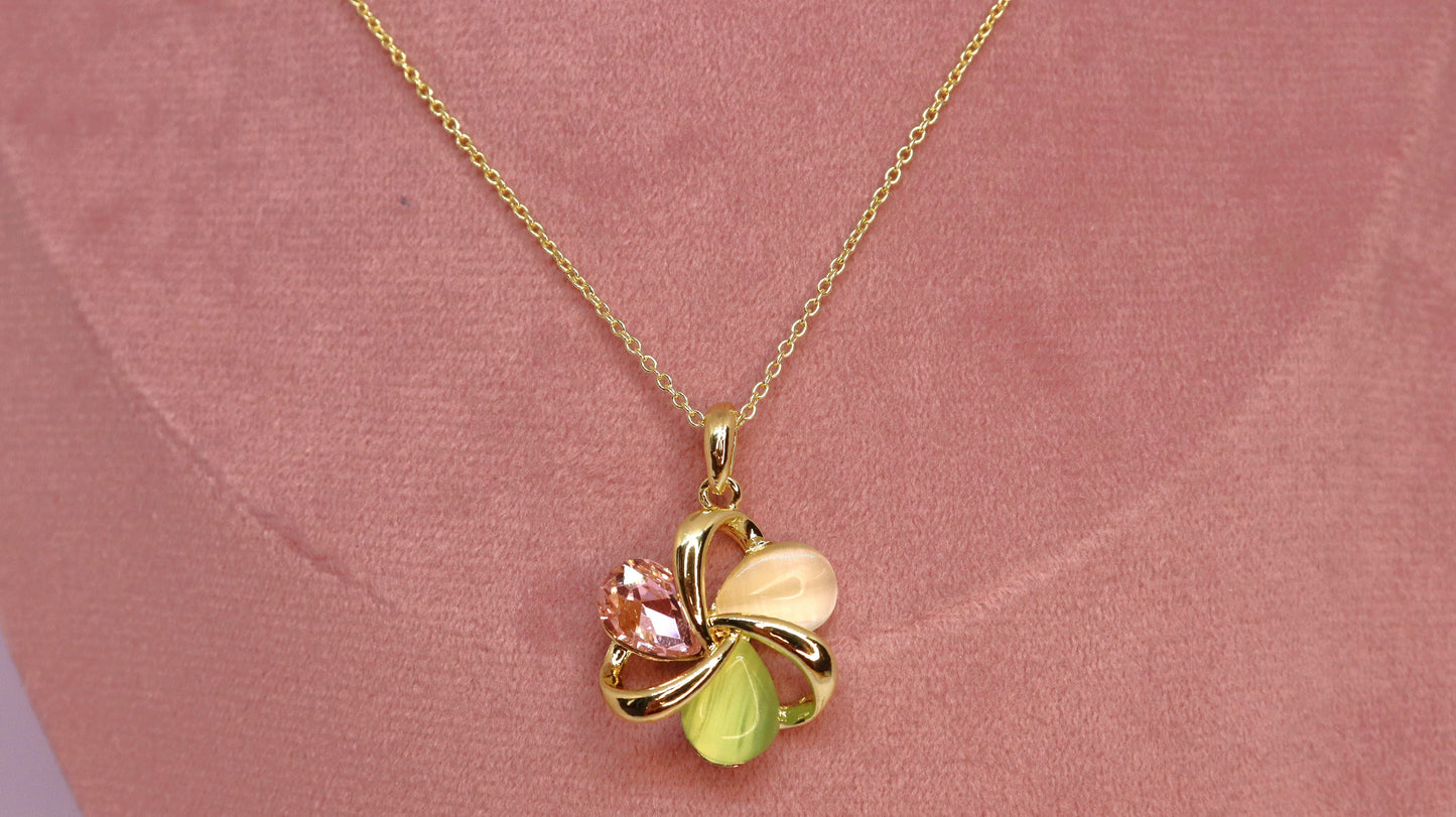 Pastel Bloom Stone Necklace Set