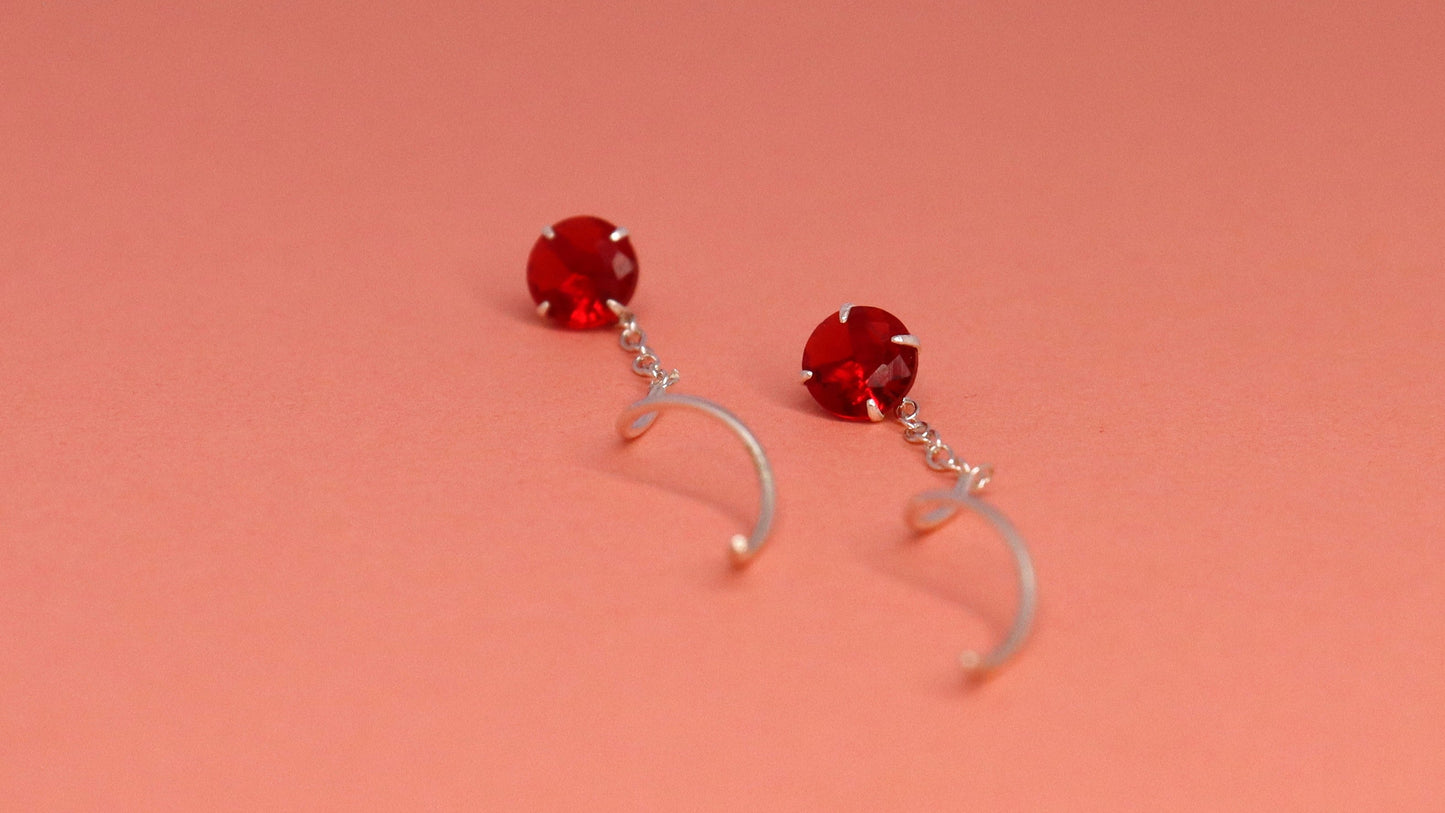 Crimson Wave Earring