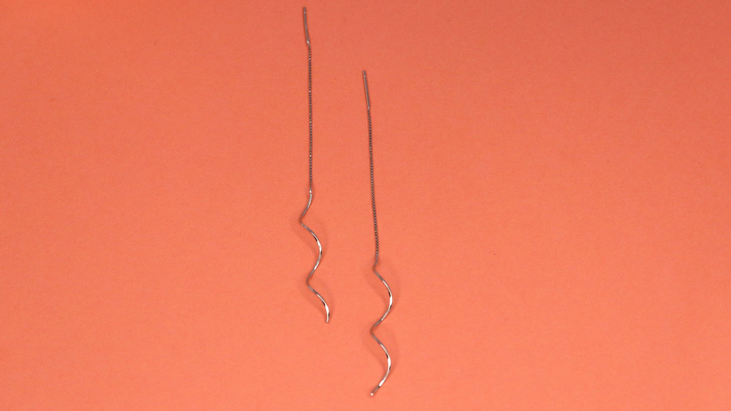 Silver Wave Earring