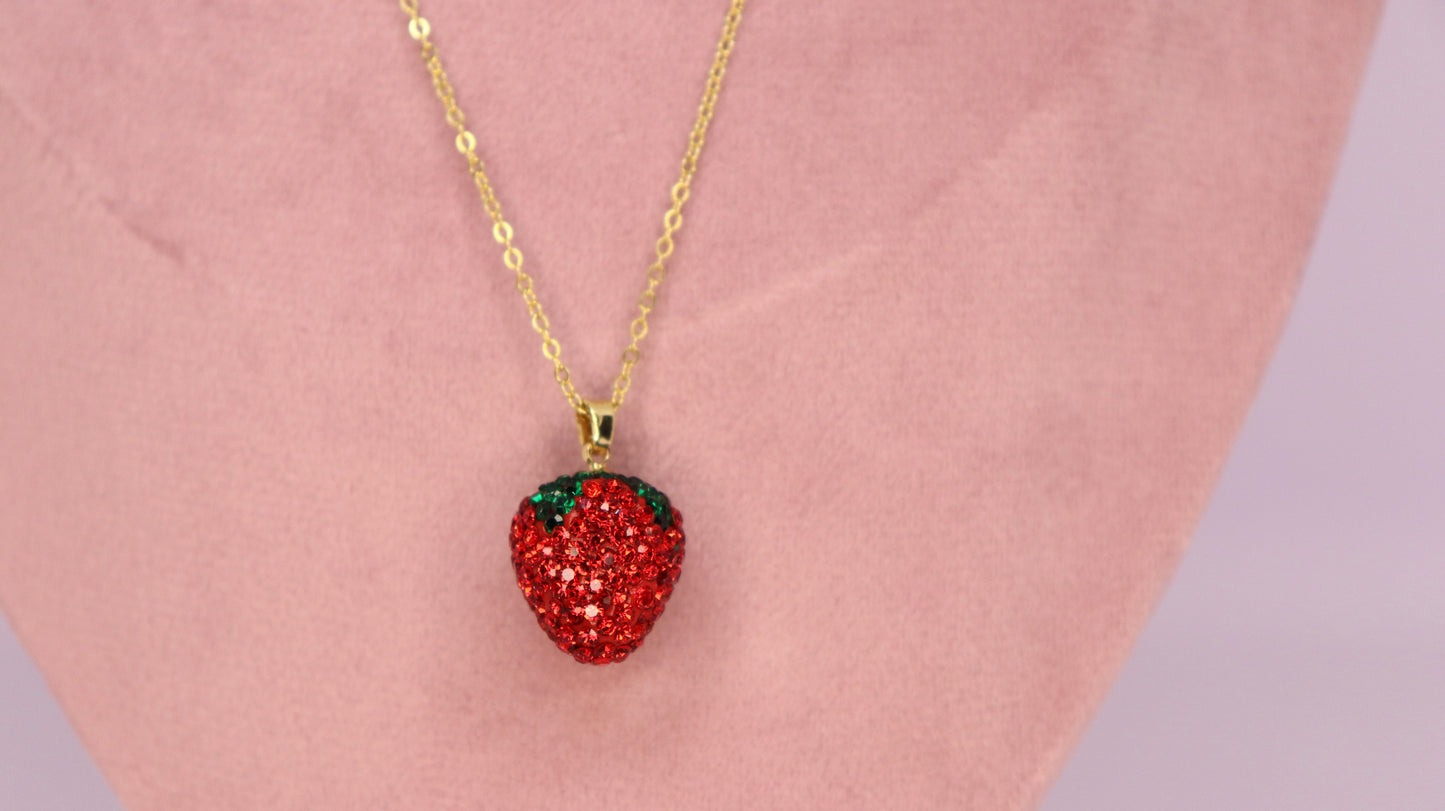 Strawberry Kiss Charm Necklace