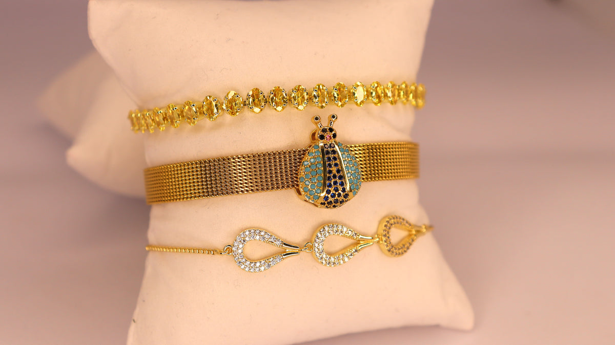 Jewel Beetle Stack ( Set of 3 bracelets )