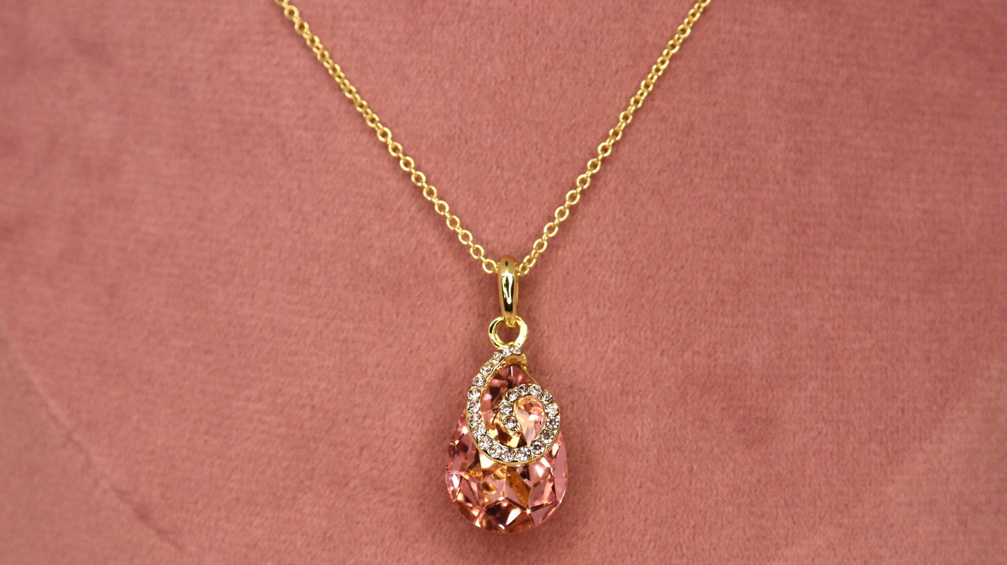 Rose Glow Stone Necklace Set