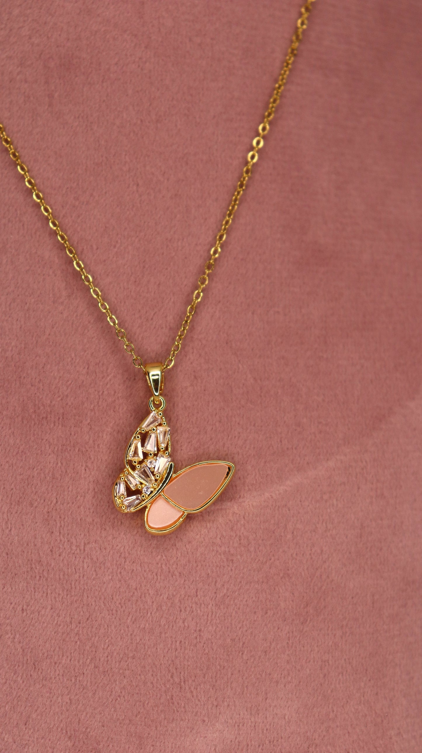 Blush Butterfly Necklace