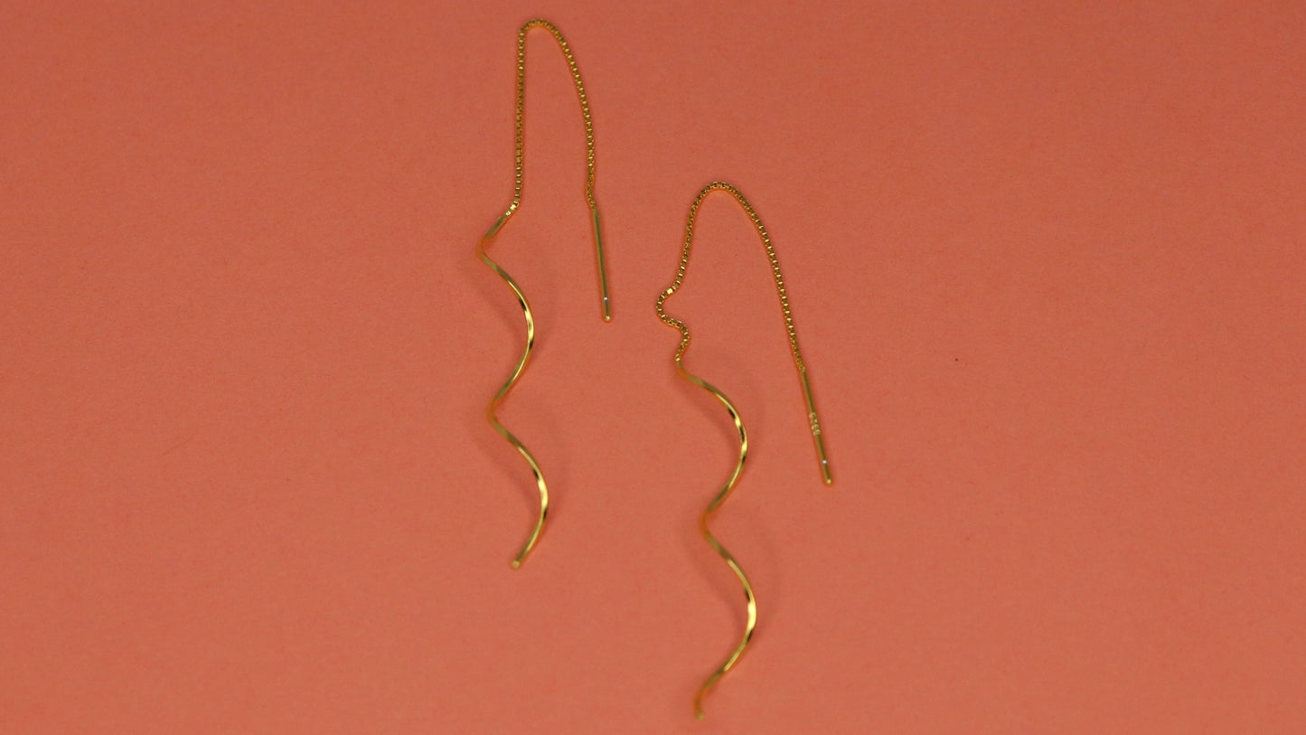 Golden Wave Earring