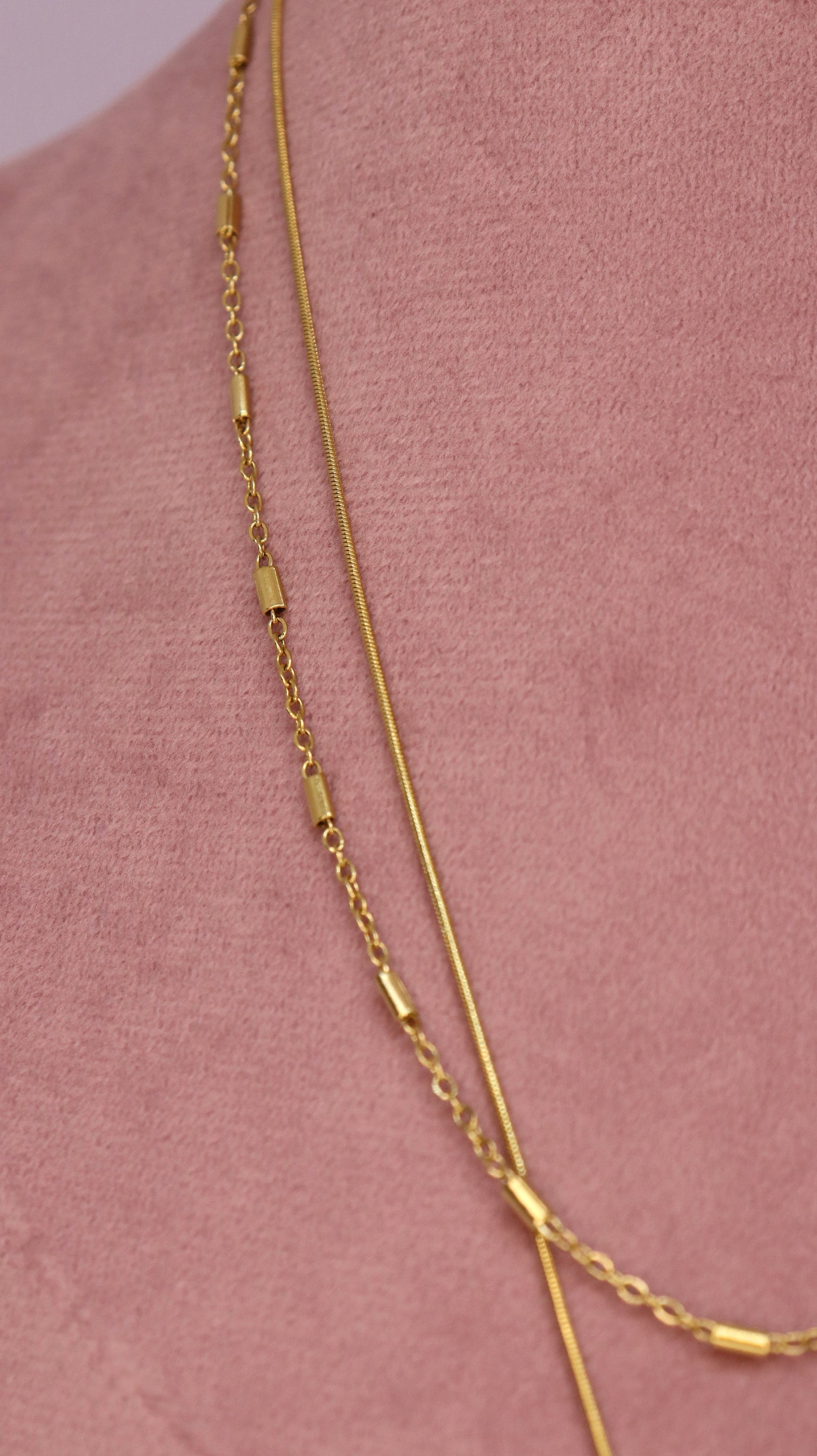 Golden Frame Layered Necklace