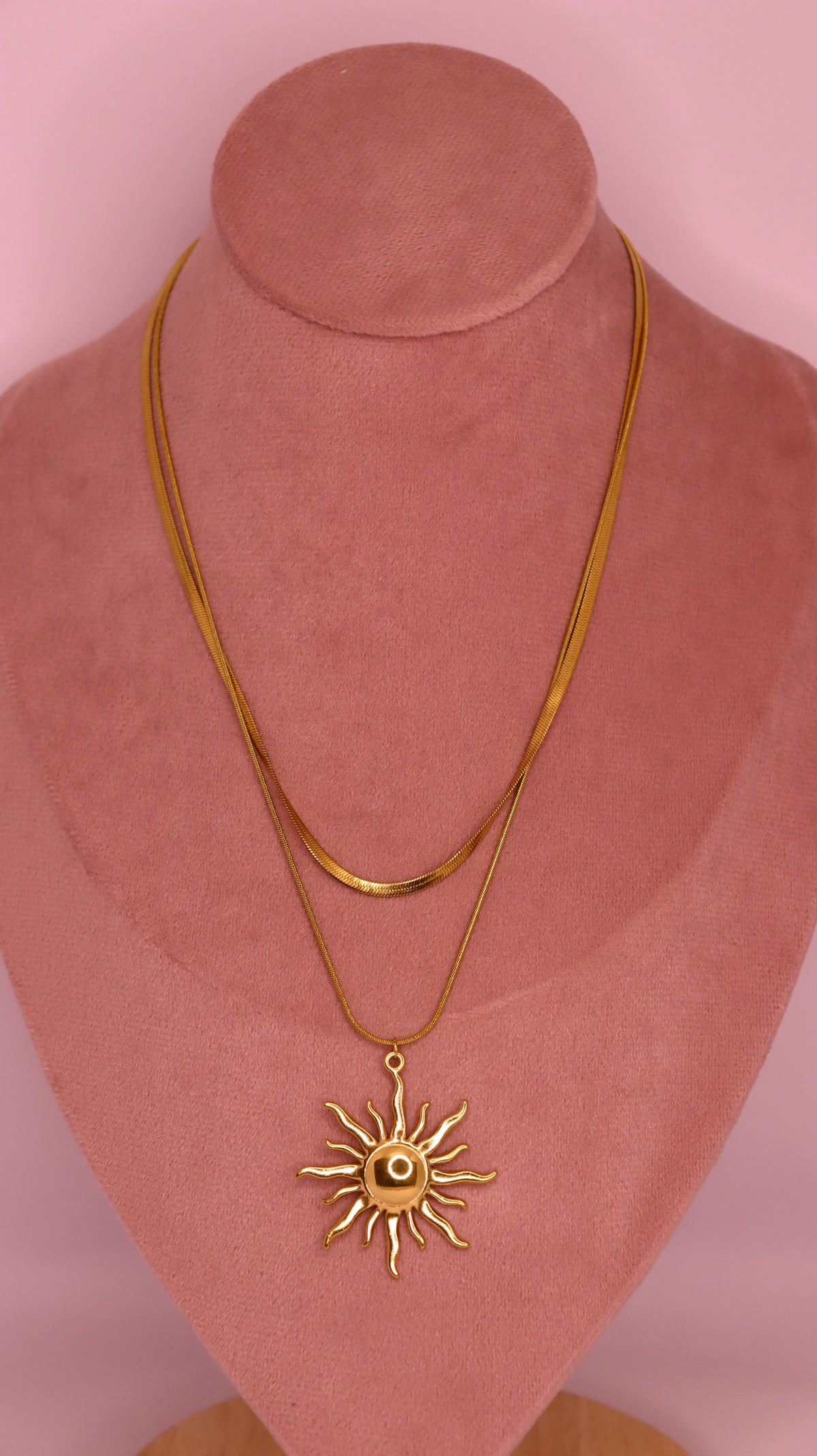 Golden Sunburst Necklace Stack (Set of 2 Necklaces)