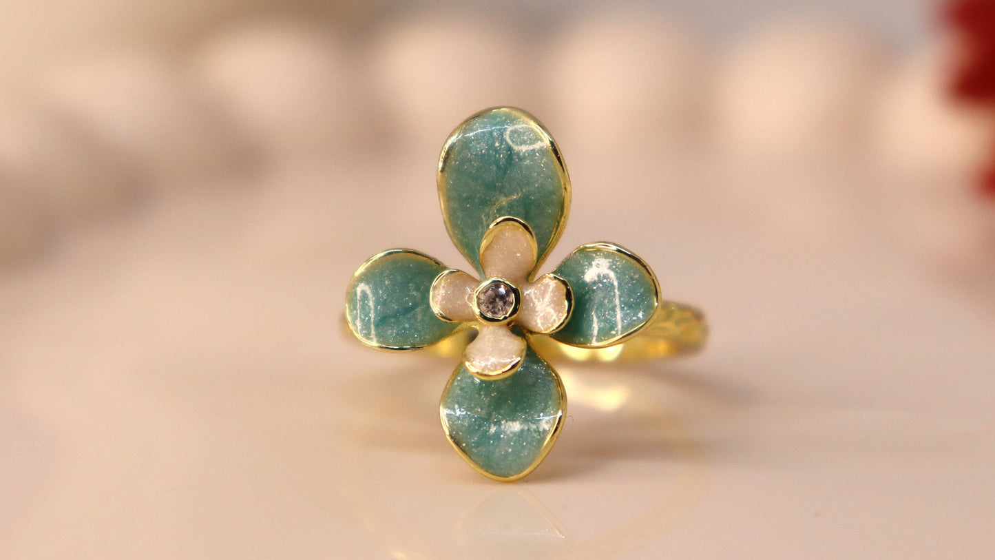 Petaline Enamel Ring