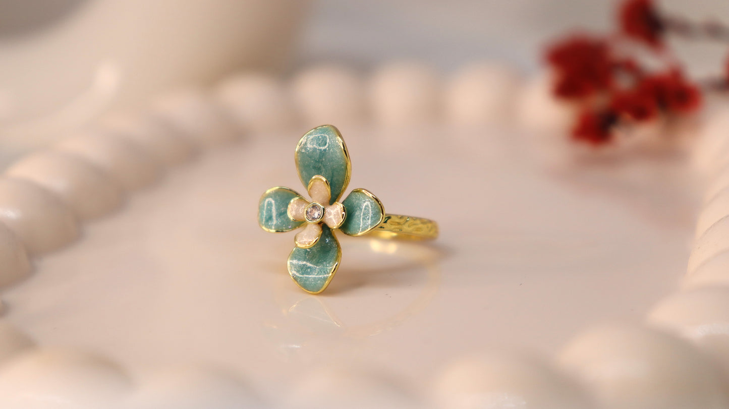 Petaline Enamel Ring