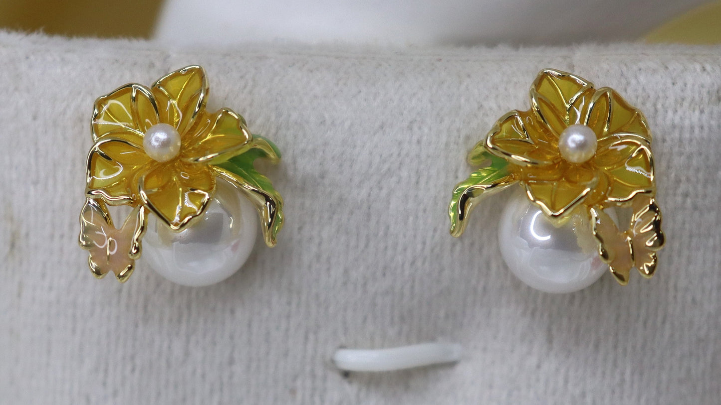 Yellow Pop Enamel Earrings