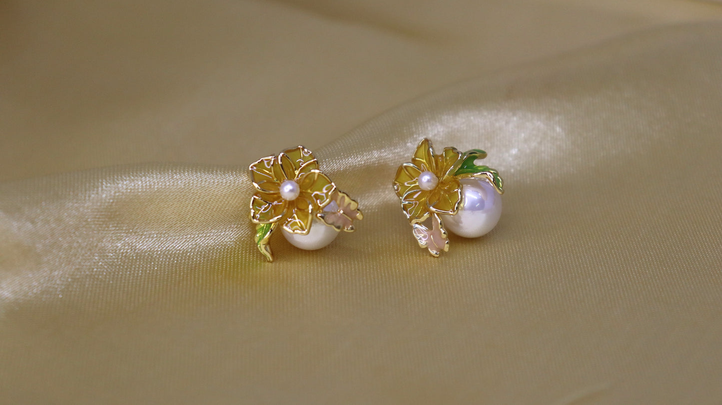 Yellow Pop Enamel Earrings