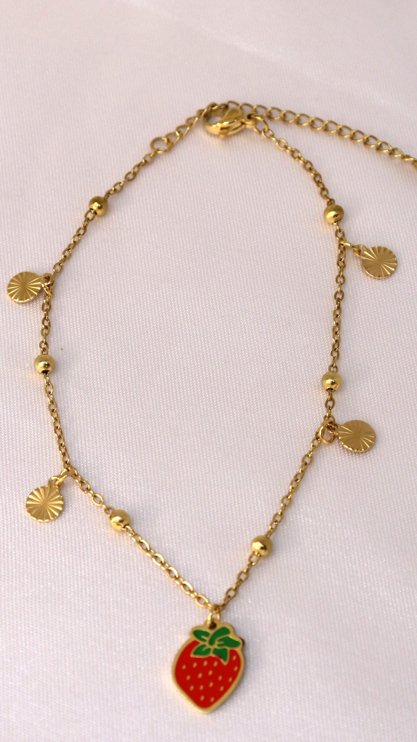Strawberry Charm Anklet