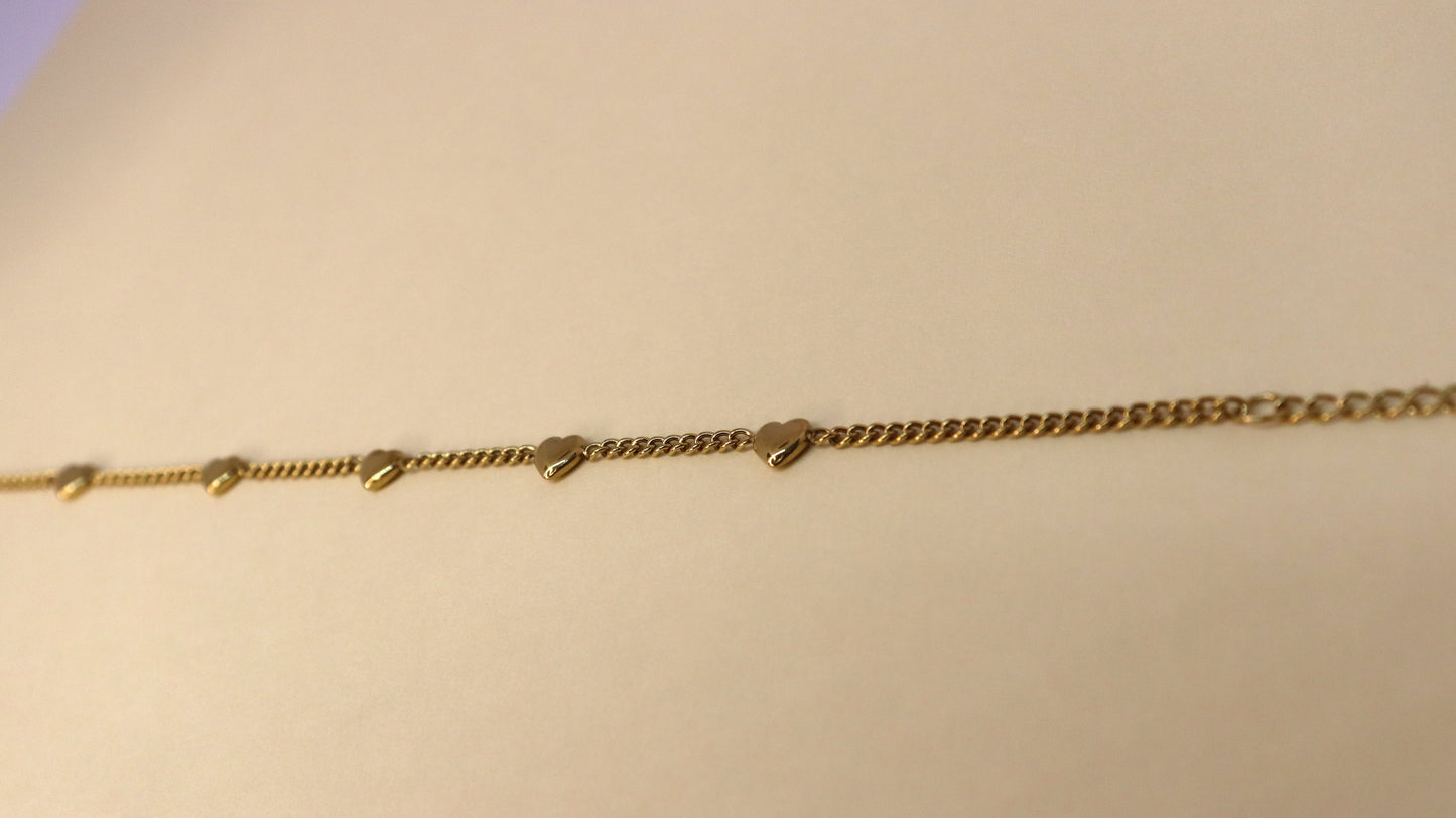 Golden Hearts Anklet