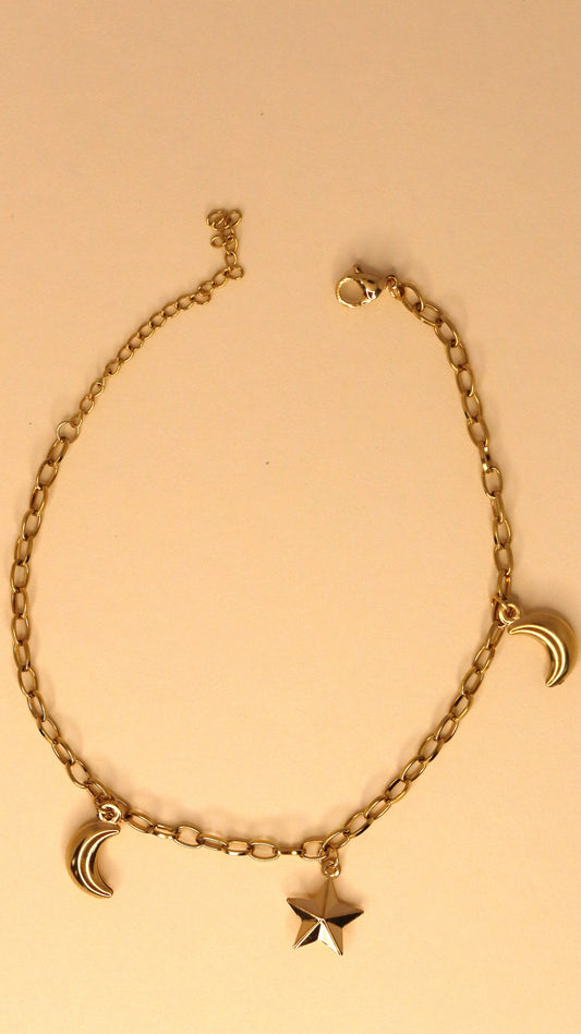 Moon & Star Anklet