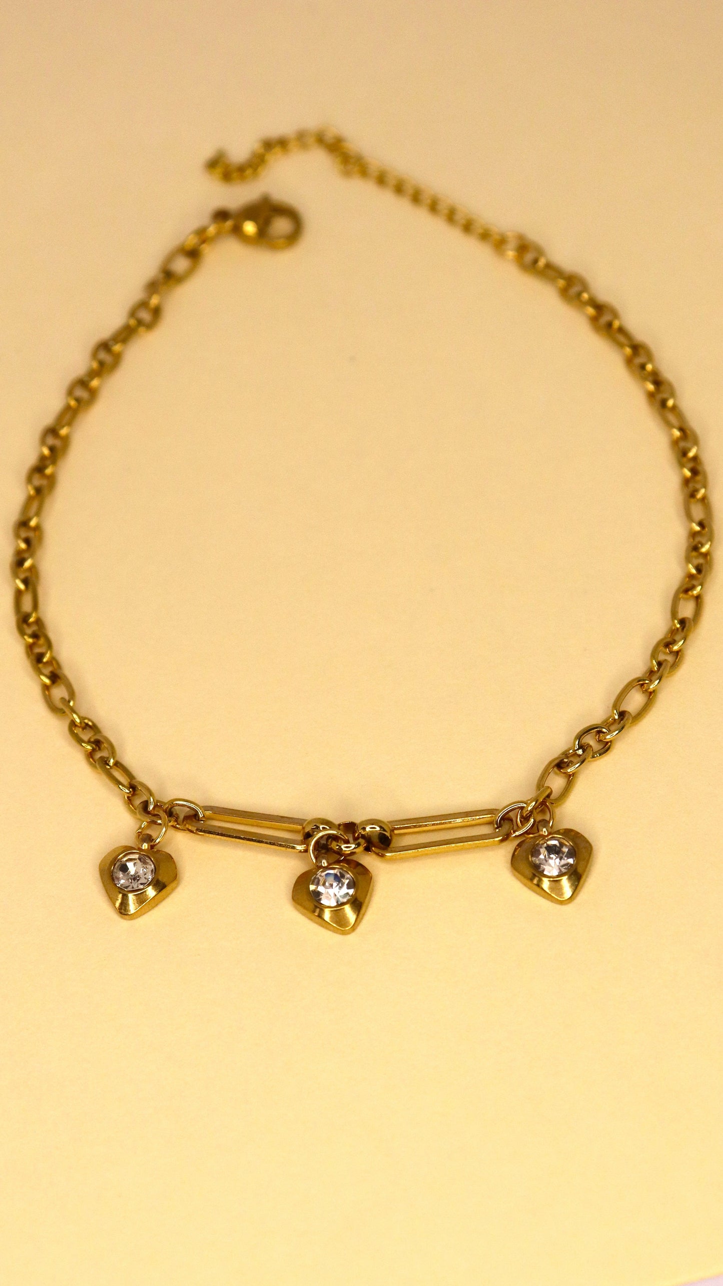Crystal Heart Anklet