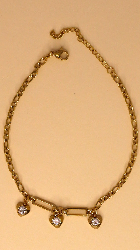 Crystal Heart Anklet