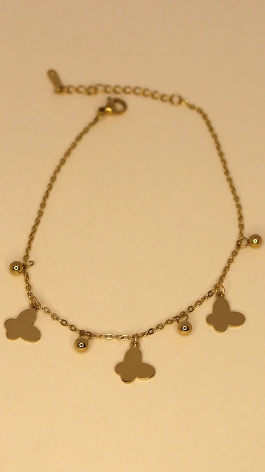 Golden Clover Anklet