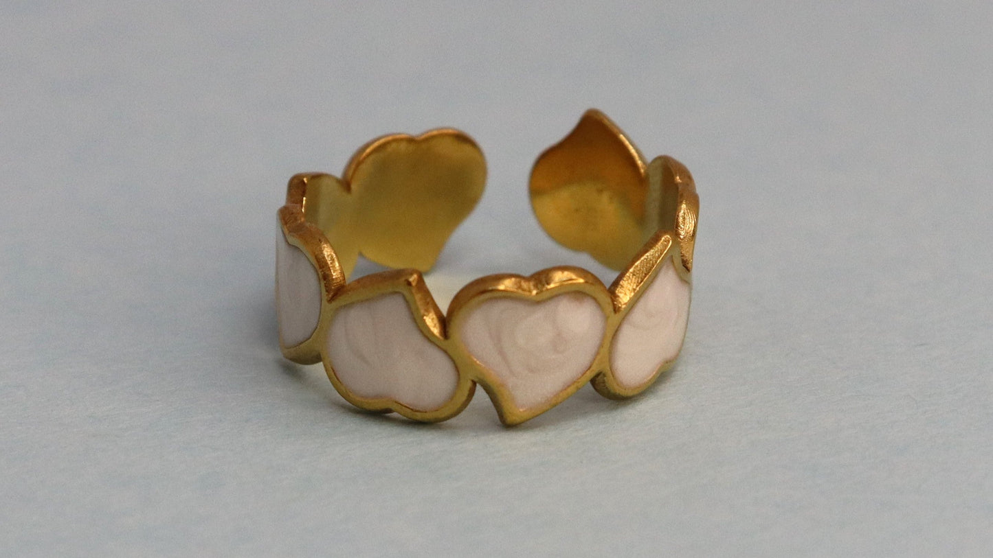White Heart Ring