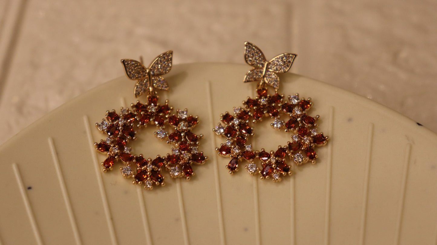 Crimson Bloom Earrings