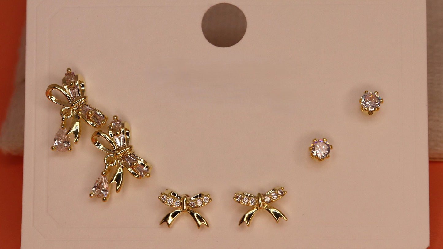 Golden Bow Spark Studs